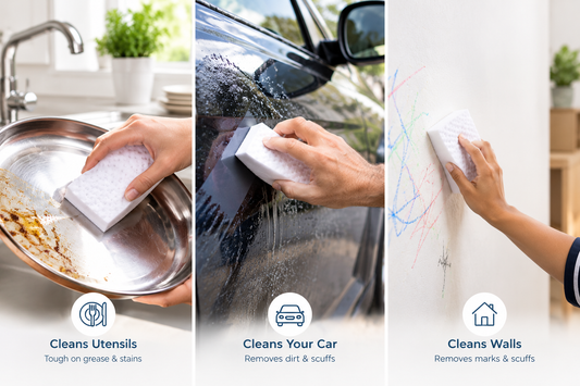 Chicoomoda Magic Eraser Sponge Original | Pack of 4 | No Scratch Multi-Surface Cleaning Sponge |